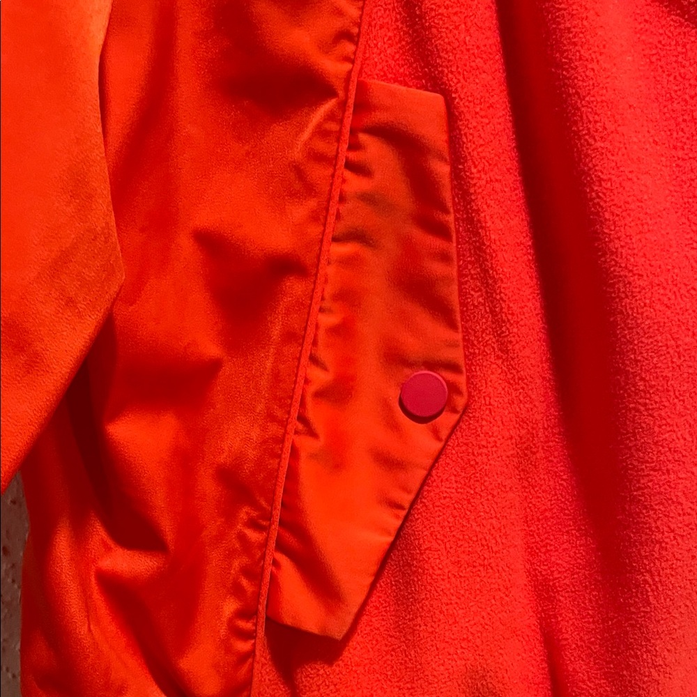 Athleta Zion Microfleece Women's Vibrant Red Bomber Jacket - Picture 4 of 7
